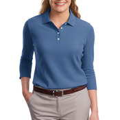Ladies EZCotton Pique 3/4 Sleeve Polo